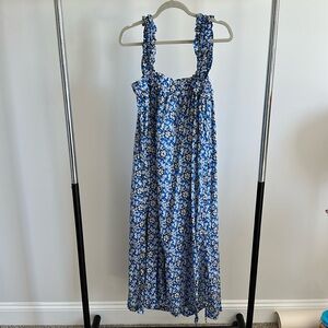Jcrew Floral Blue Maxi Dress